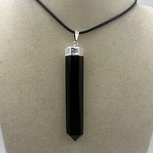 Black Obsidian Point on Rope